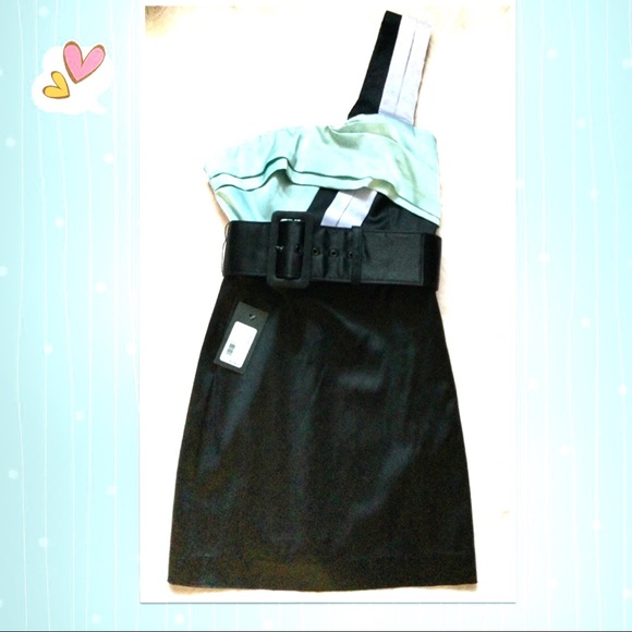 NEW Marciano One Shoulder Belted Dress - Picture 1 of 4